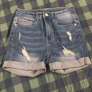 SHEIN Distressed Denim Shorts. Size XS. NEVER WORN